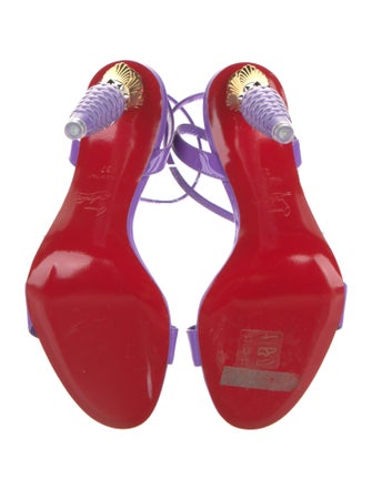 Christian Louboutin Patent Leather Studded Accents Sandals