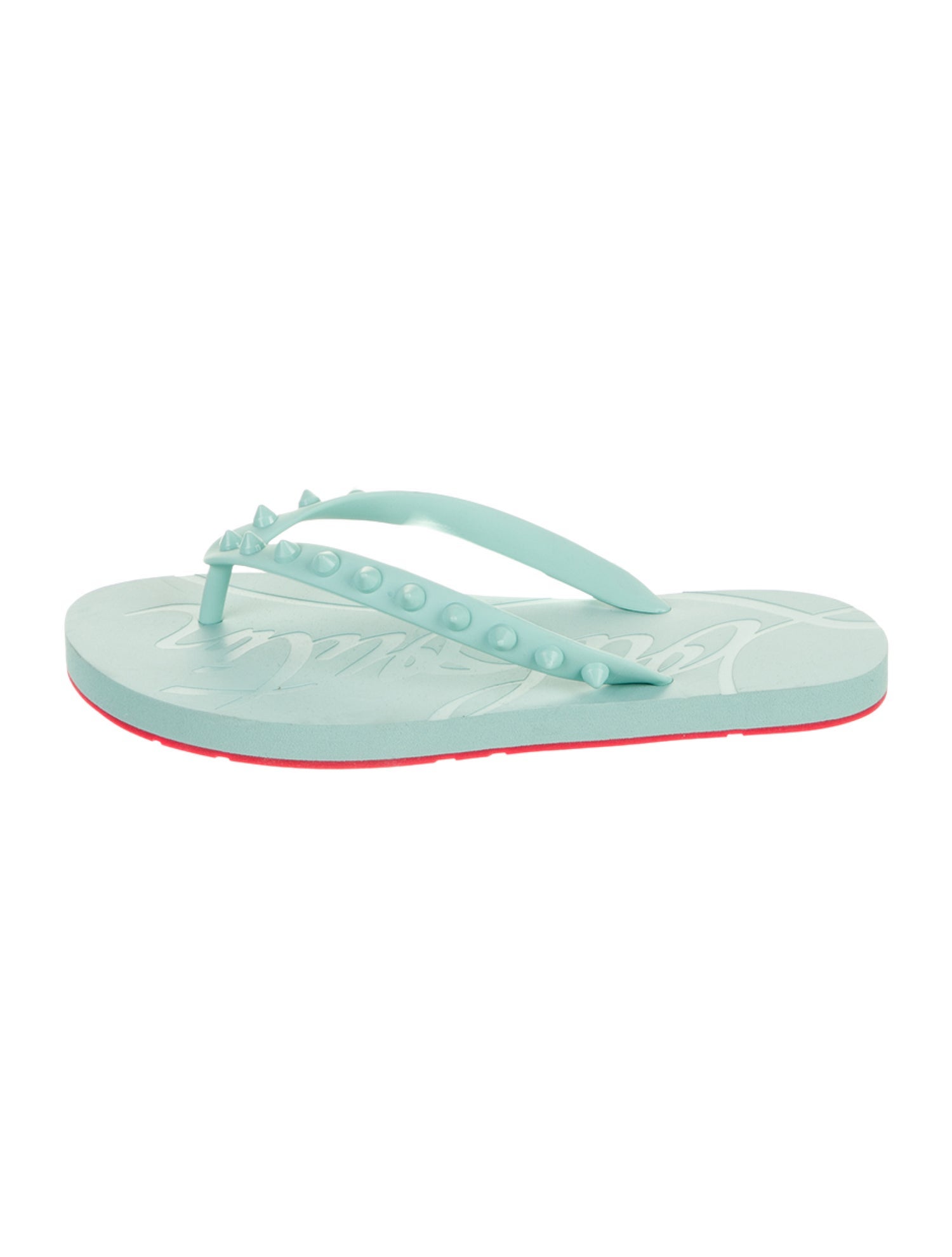 Christian Louboutin Rockstud Spike Rubber Flip Flops