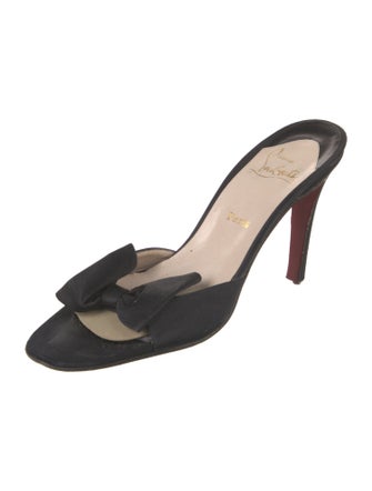 Christian Louboutin Satin Bow Accents Slides