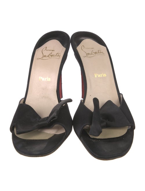 Christian Louboutin Satin Bow Accents Slides