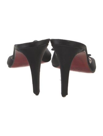 Christian Louboutin Satin Bow Accents Slides