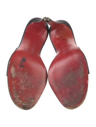 Christian Louboutin Satin Bow Accents Slides