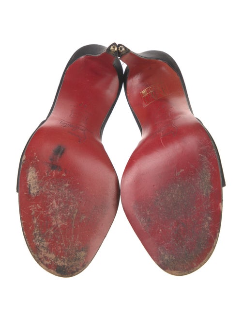 Christian Louboutin Satin Bow Accents Slides