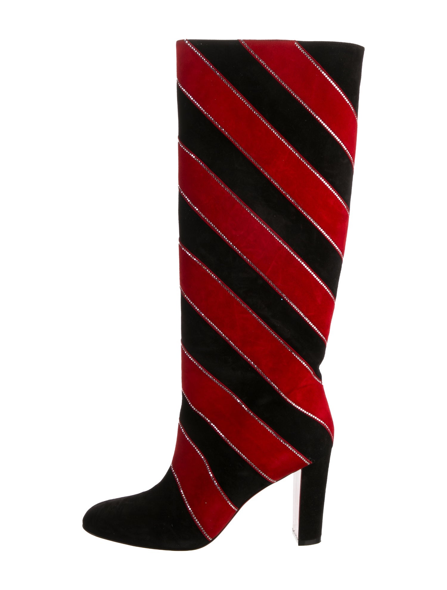 Christian Louboutin Suede Striped Boots