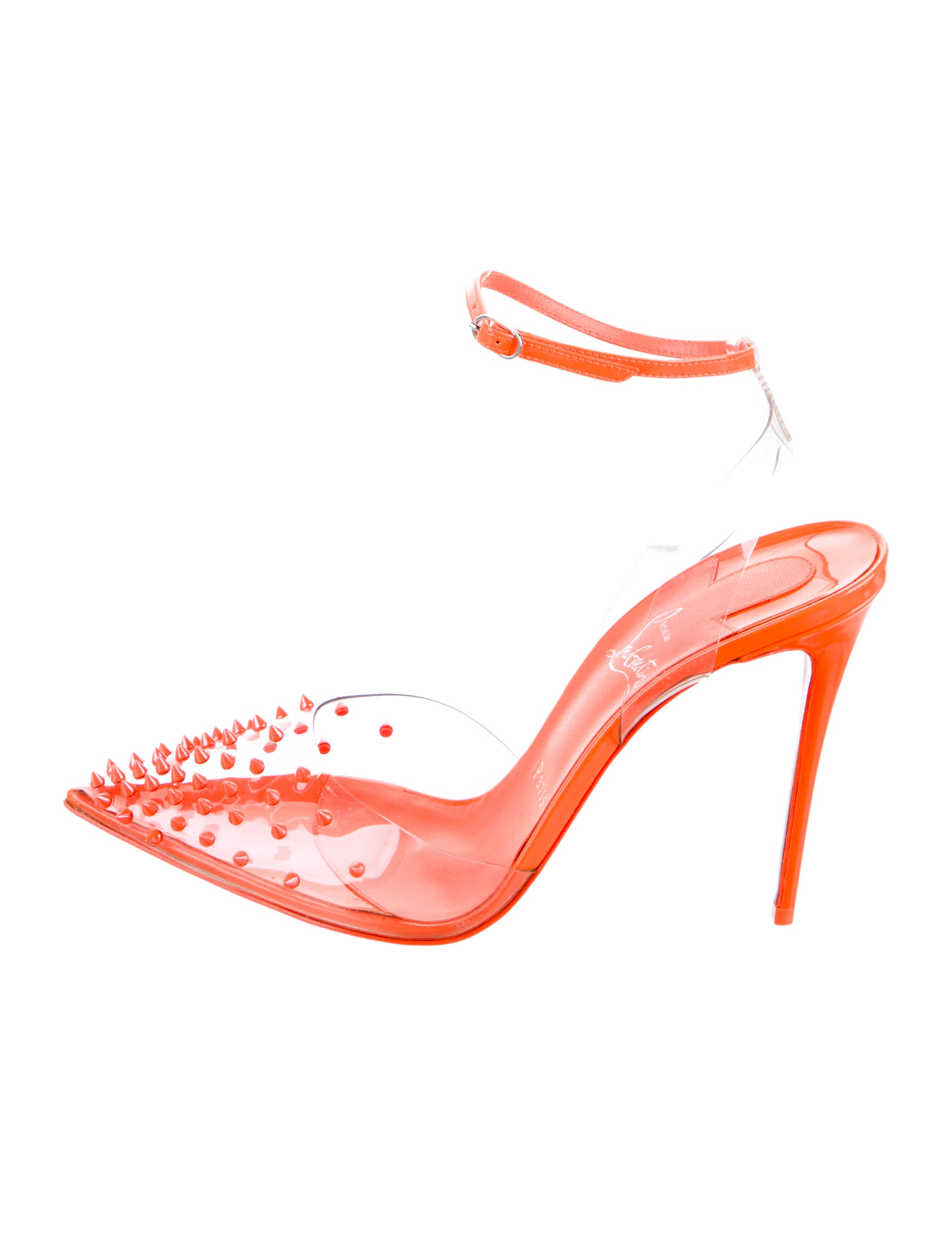 Christian Louboutin PVC Studded Accents Slingback Pumps