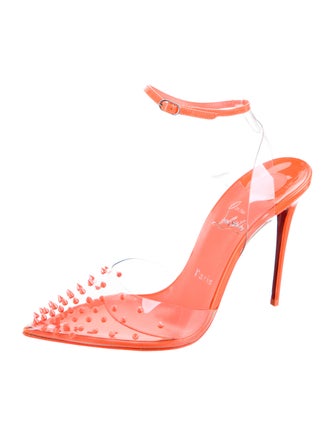 Christian Louboutin PVC Studded Accents Slingback Pumps
