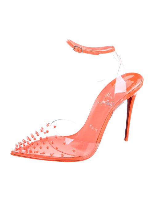 Christian Louboutin PVC Studded Accents Slingback Pumps
