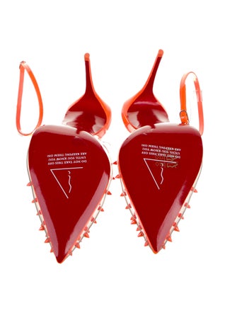 Christian Louboutin PVC Studded Accents Slingback Pumps