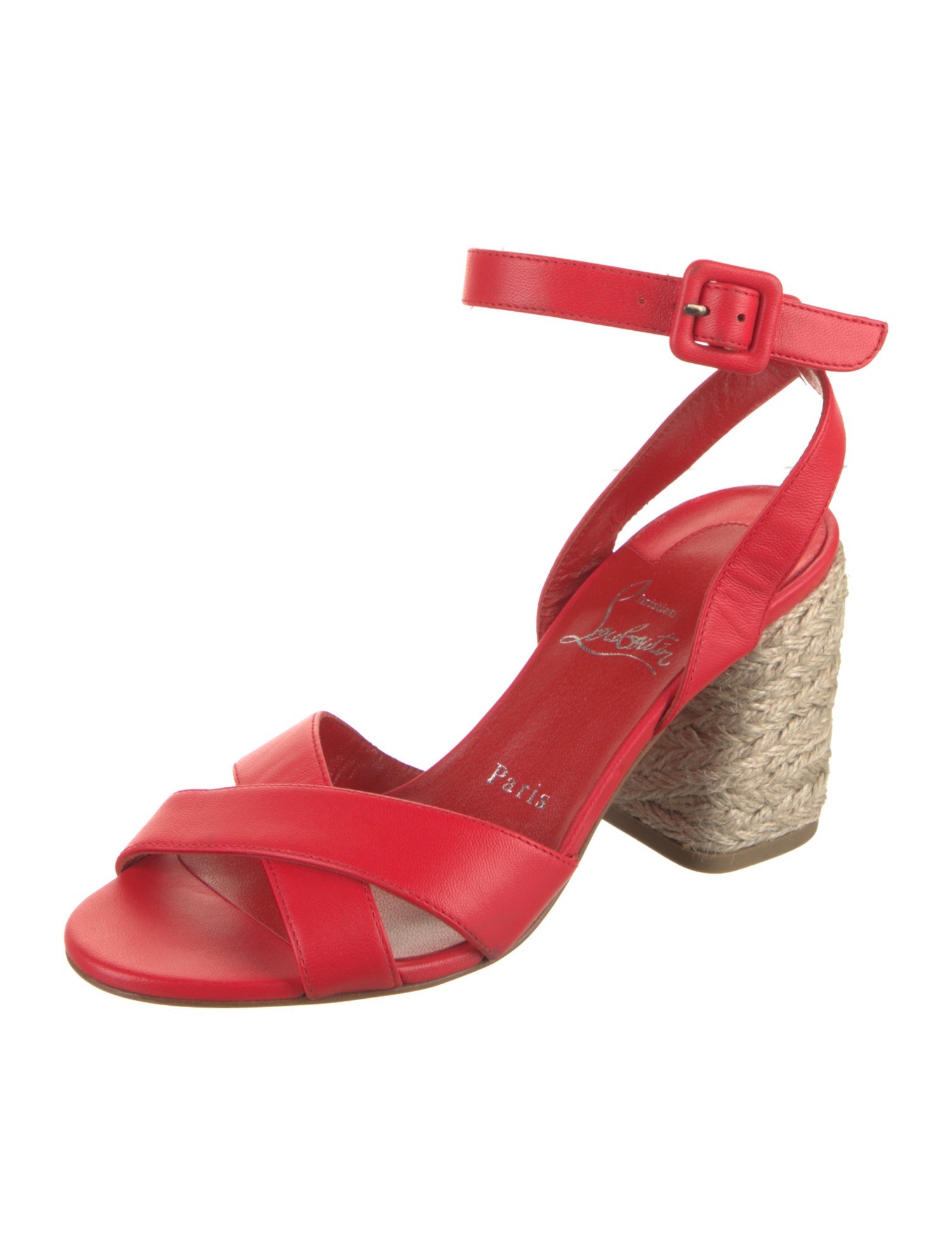 Christian Louboutin Leather Colorblock Pattern Espadrilles