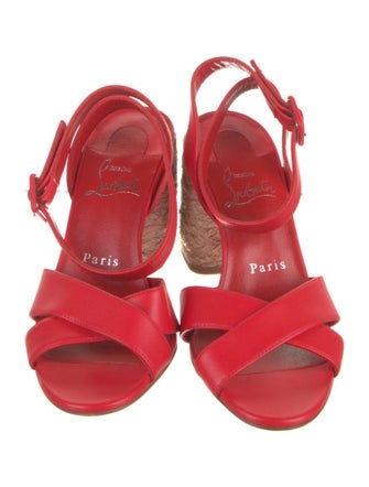 Christian Louboutin Leather Colorblock Pattern Espadrilles