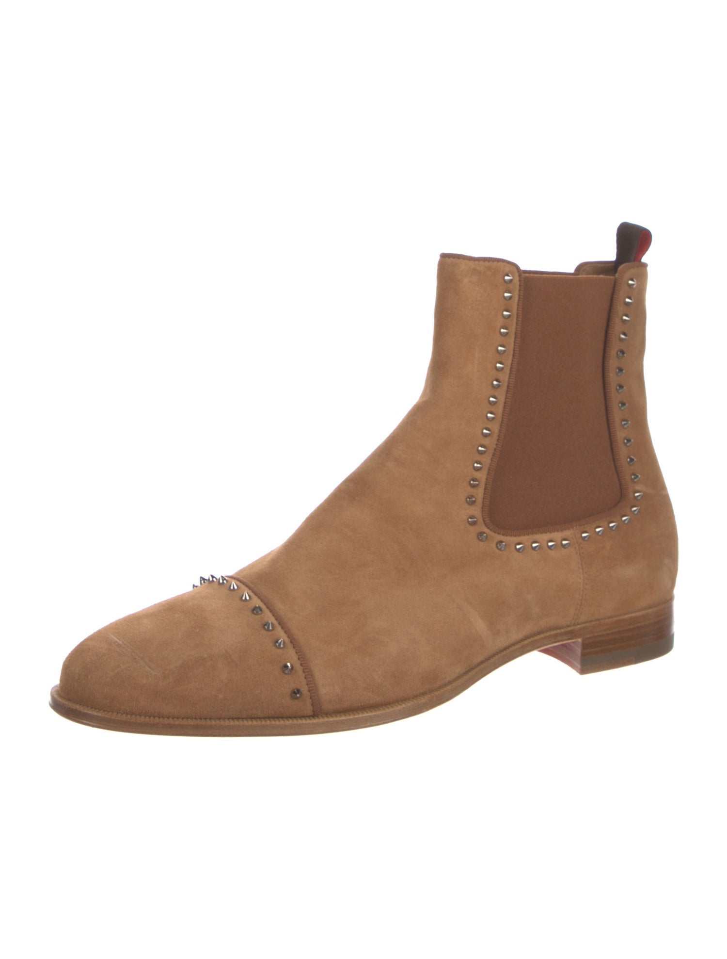 Christian Louboutin Suede Studded Accents Chelsea Boots