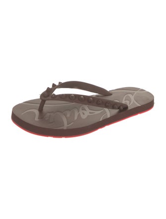 Christian Louboutin Rubber Studded Accents Flip Flops