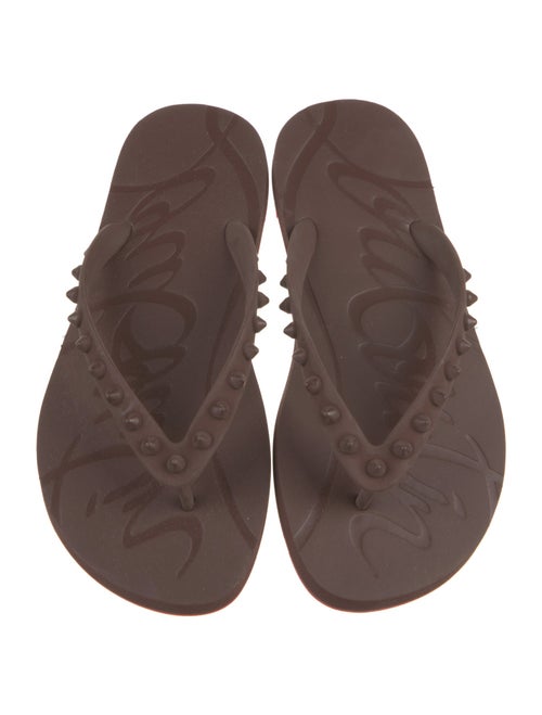 Christian Louboutin Rubber Studded Accents Flip Flops