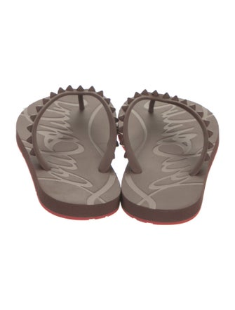 Christian Louboutin Rubber Studded Accents Flip Flops