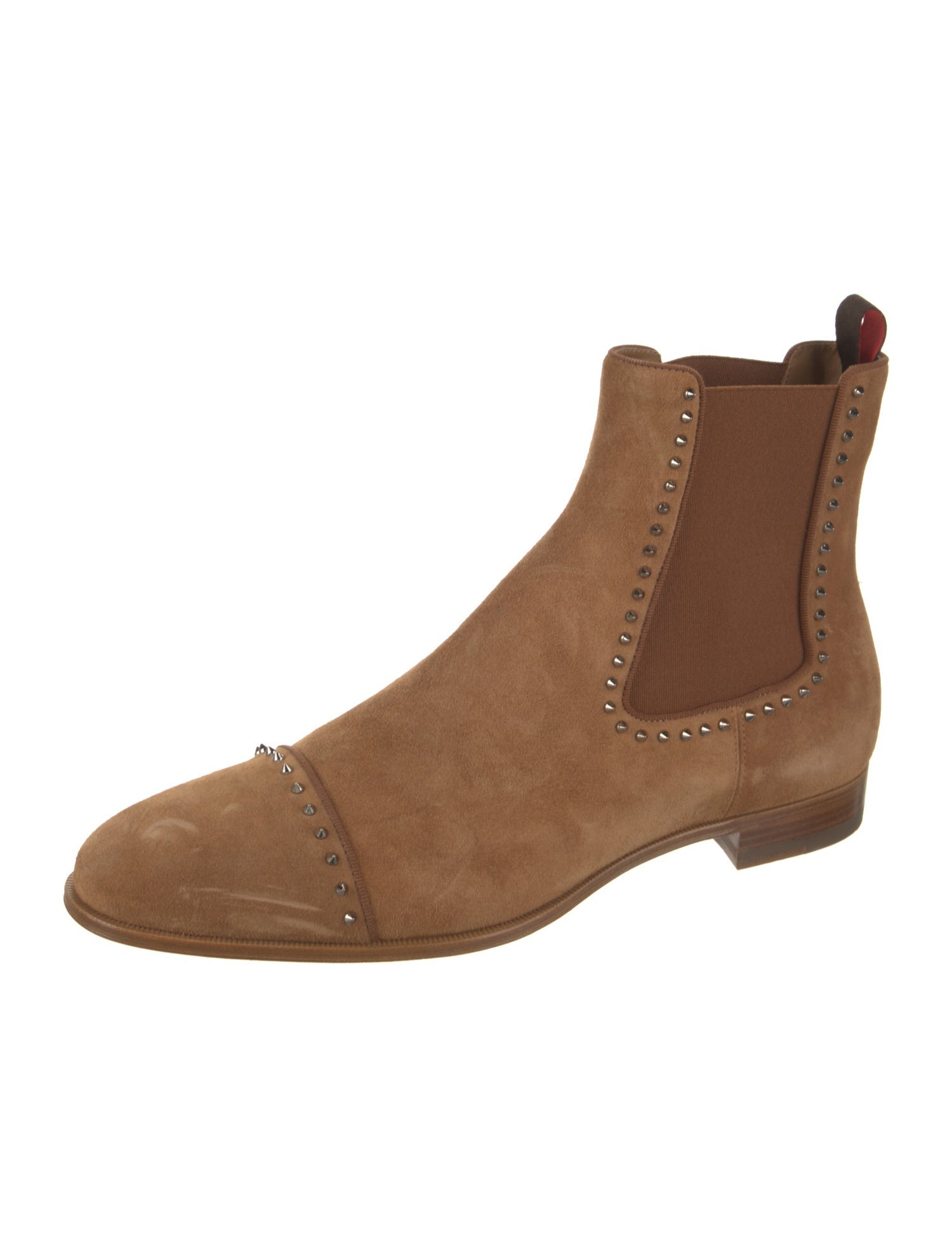 Christian Louboutin Suede Studded Accents Chelsea Boots