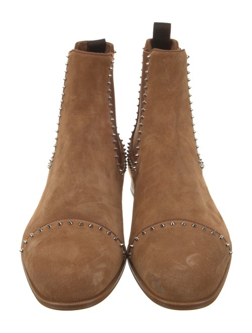 Christian Louboutin Suede Studded Accents Chelsea Boots
