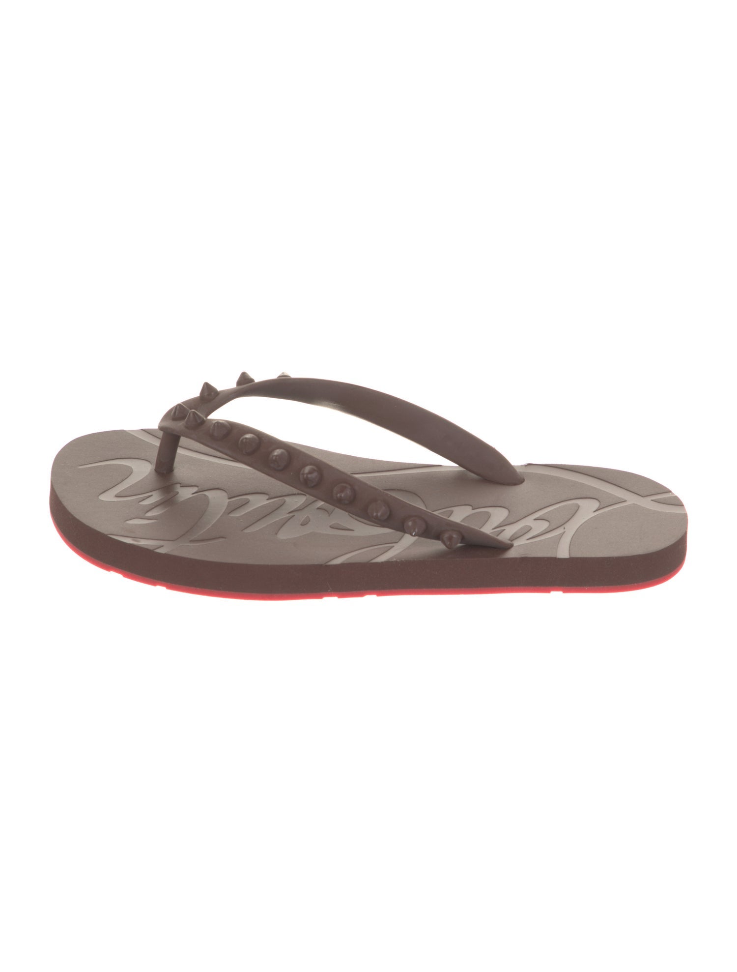 Christian Louboutin Rockstud Spike Rubber Flip Flops