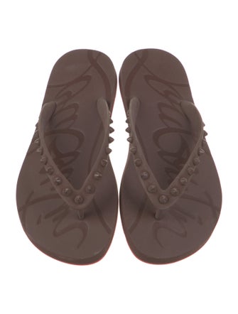 Christian Louboutin Rockstud Spike Rubber Flip Flops