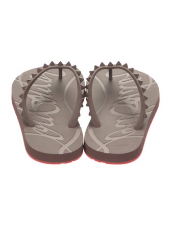 Christian Louboutin Rockstud Spike Rubber Flip Flops
