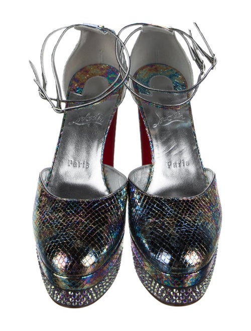 Christian Louboutin Patent Leather Crystal Embellishments D'Orsay Pumps