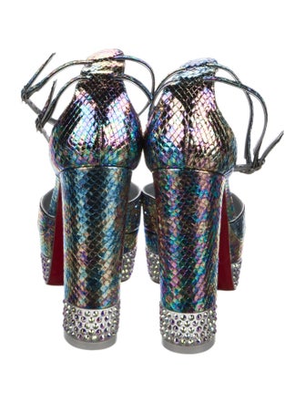 Christian Louboutin Patent Leather Crystal Embellishments D'Orsay Pumps