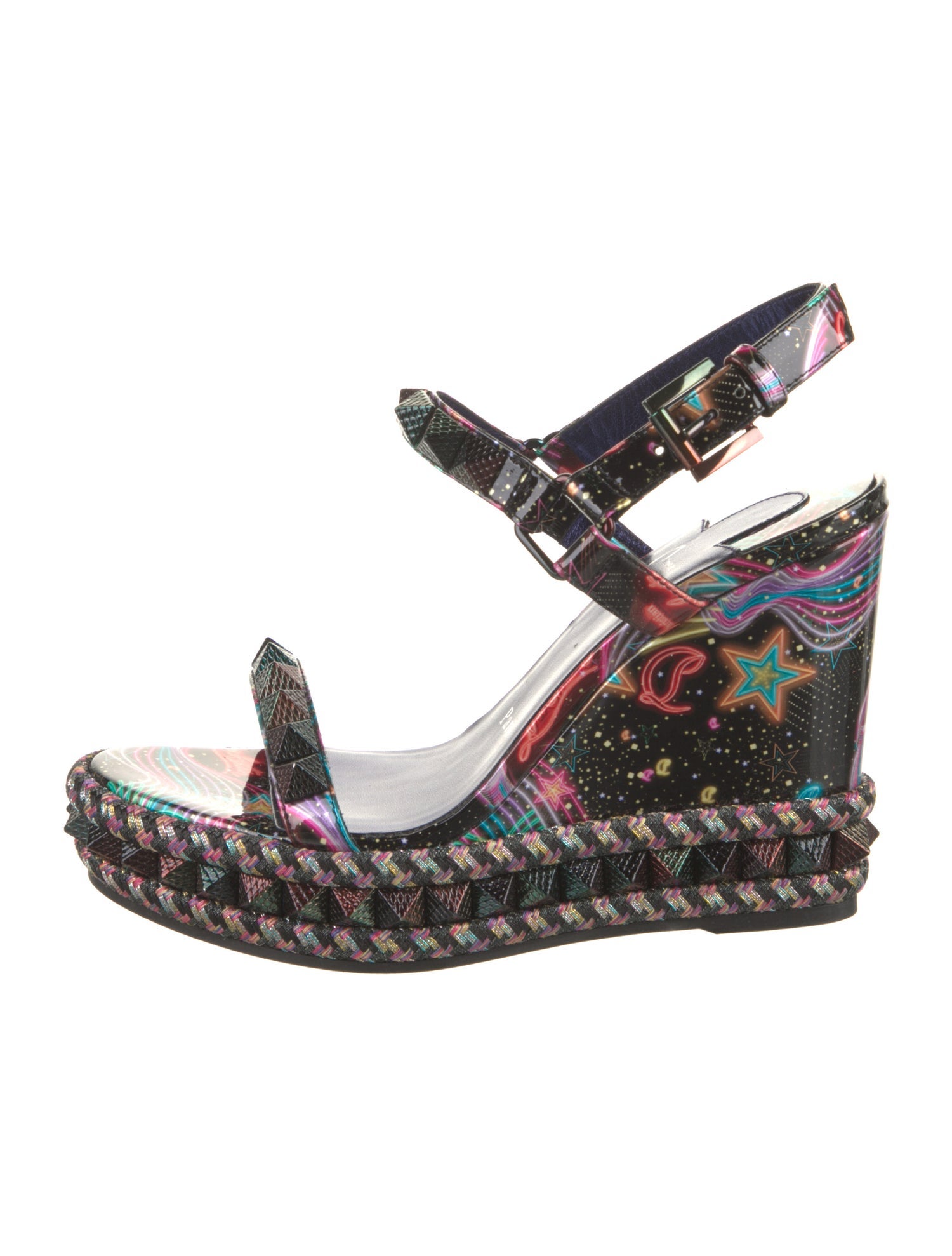 Christian Louboutin Patent Leather Printed Espadrilles