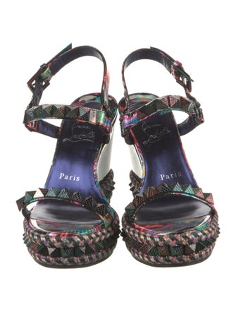 Christian Louboutin Patent Leather Printed Espadrilles