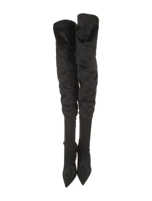 Christian Louboutin Satin Crystal Embellishments Sock Boots