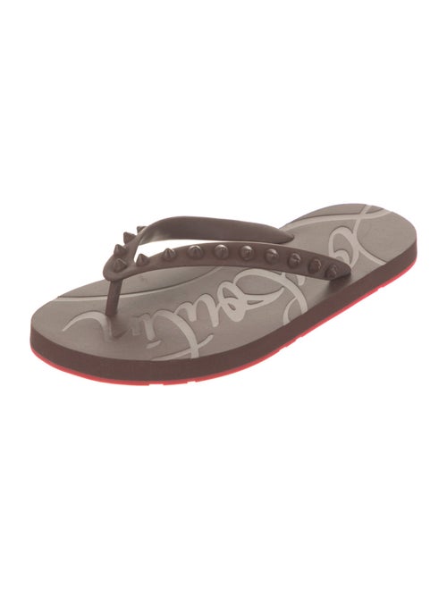 Christian Louboutin Rubber Studded Accents Flip Flops