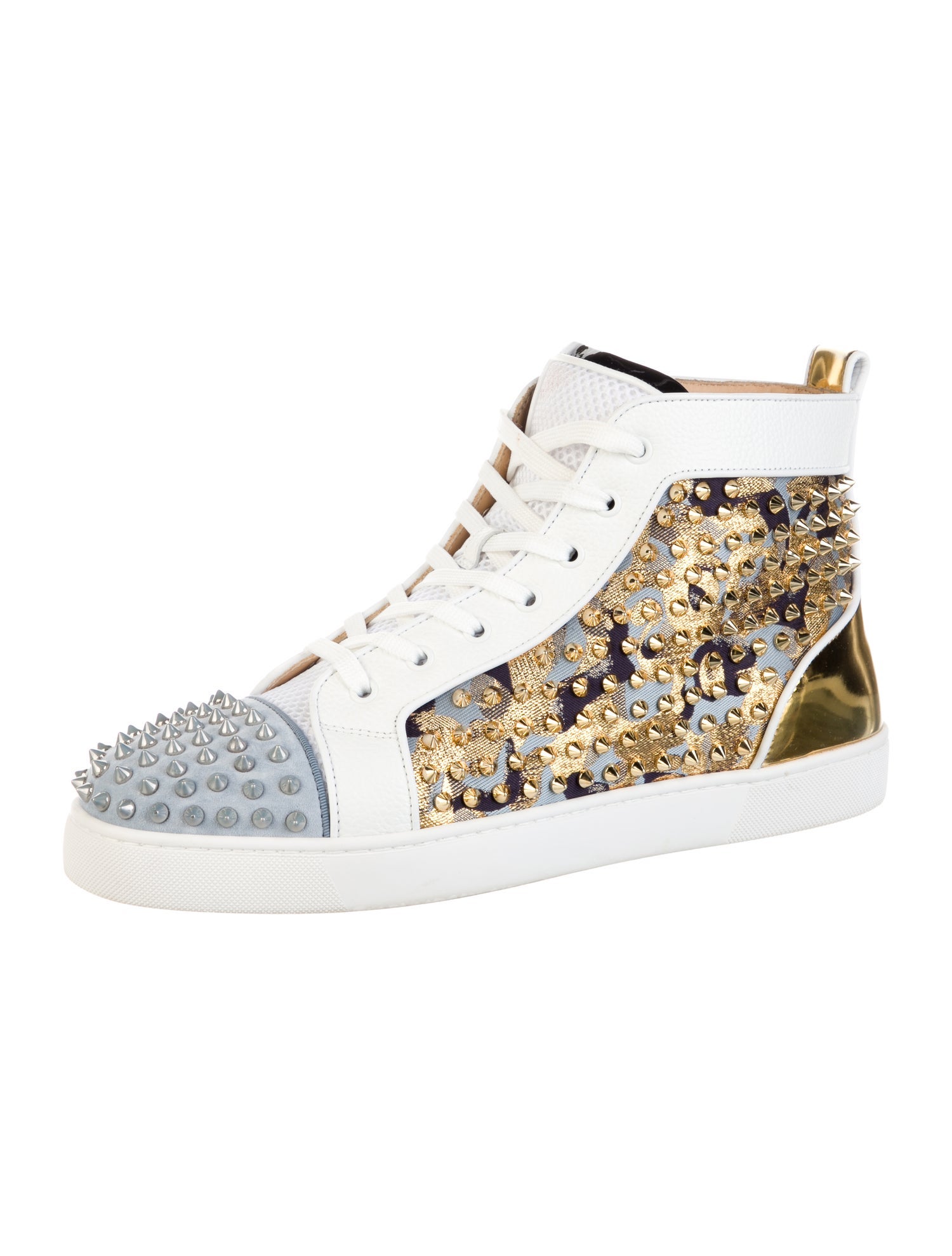 Christian Louboutin Spike Accents Leather Sneakers