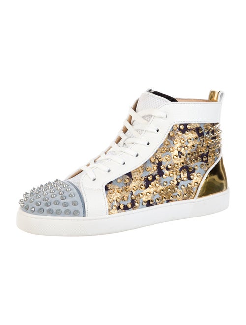 Christian Louboutin Spike Accents Leather Sneakers