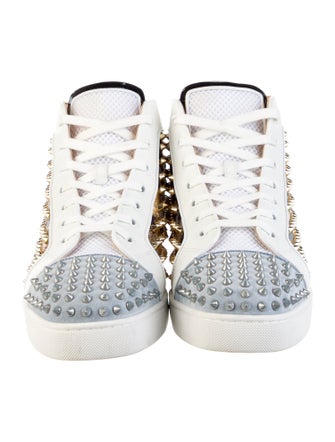 Christian Louboutin Spike Accents Leather Sneakers