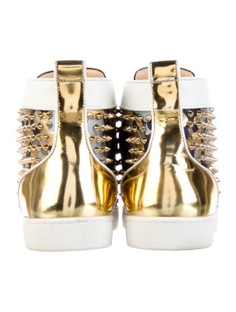 Christian Louboutin Spike Accents Leather Sneakers