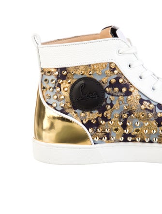 Christian Louboutin Spike Accents Leather Sneakers