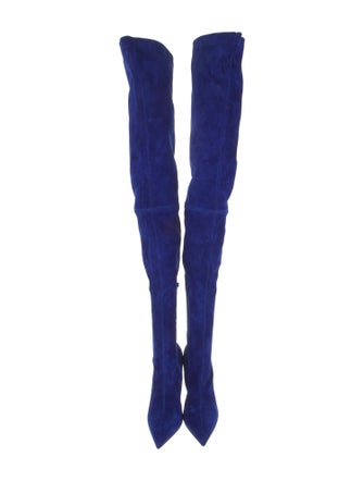 Christian Louboutin Suede Printed Sock Boots