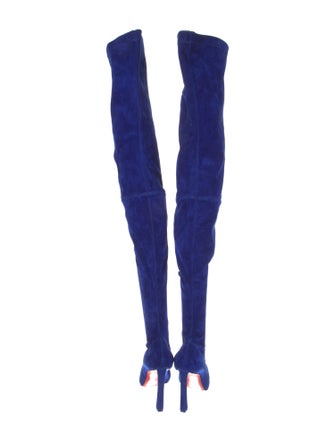 Christian Louboutin Suede Printed Sock Boots