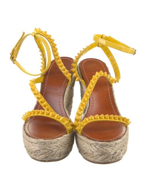 Christian Louboutin Spike Accents Patent Leather Espadrilles
