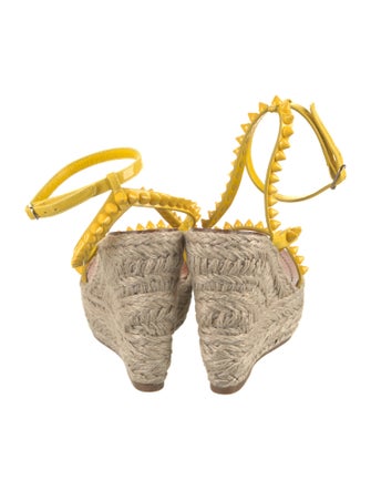 Christian Louboutin Spike Accents Patent Leather Espadrilles