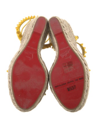 Christian Louboutin Spike Accents Patent Leather Espadrilles