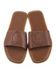 Christian Louboutin Leather Embroidered Accent Slides