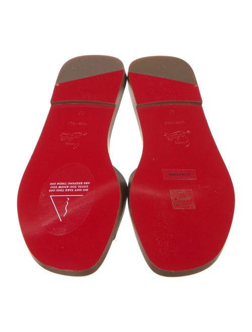Christian Louboutin Leather Embroidered Accent Slides