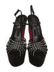 Christian Louboutin Suede Crystal Embellishments Slingback Sandals