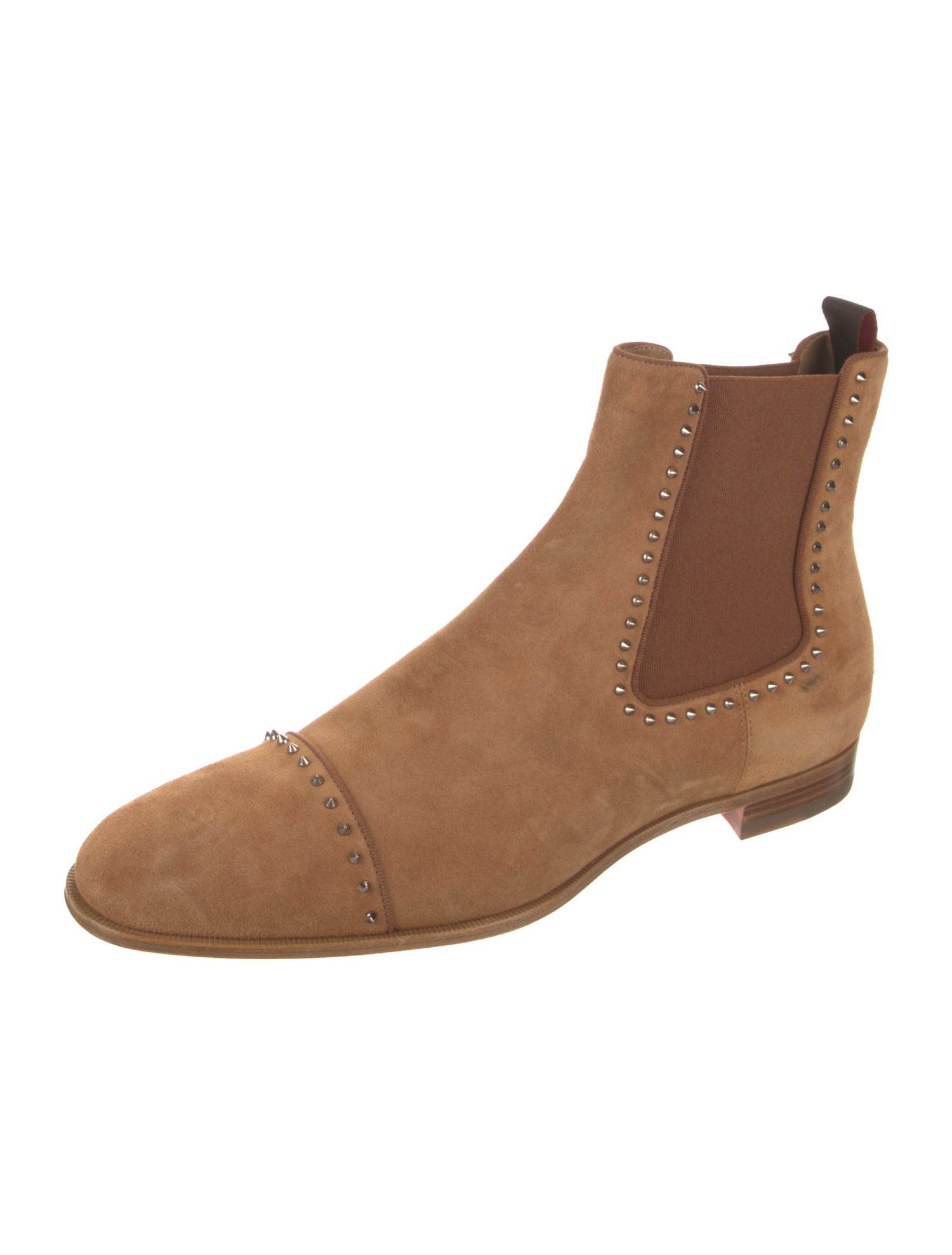 Christian Louboutin Suede Studded Accents Chelsea Boots