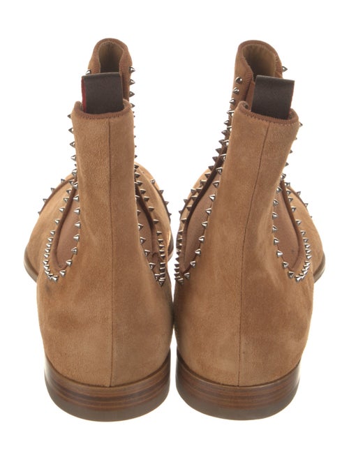 Christian Louboutin Suede Studded Accents Chelsea Boots