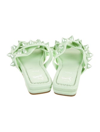 Christian Louboutin Leather Studded Accents Slides