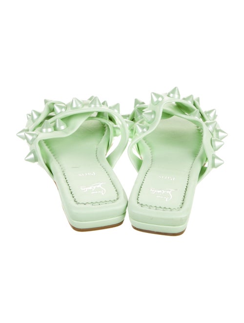 Christian Louboutin Leather Studded Accents Slides