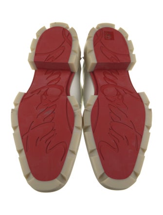 Christian Louboutin Patent Leather Studded Accents Lace-Up Boots