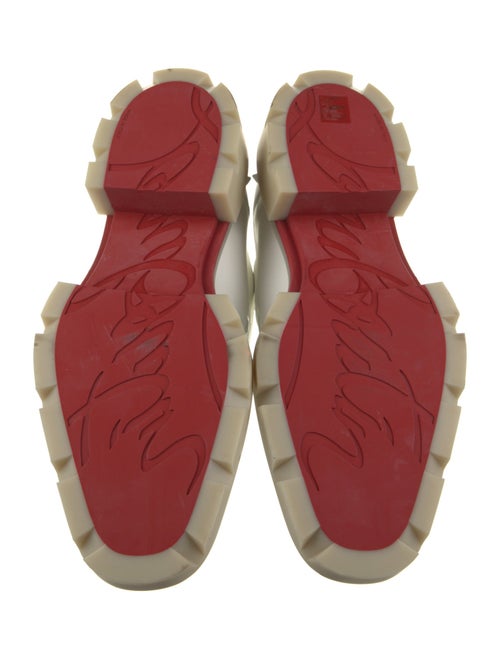 Christian Louboutin Patent Leather Studded Accents Lace-Up Boots