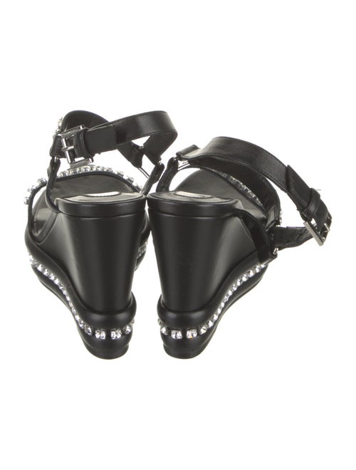 Christian Louboutin Leather Crystal Embellishments Slingback Sandals