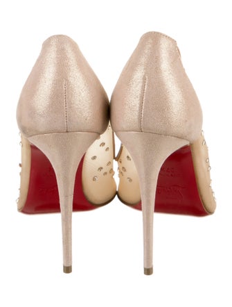 Christian Louboutin Mesh Crystal Embellishments Pumps